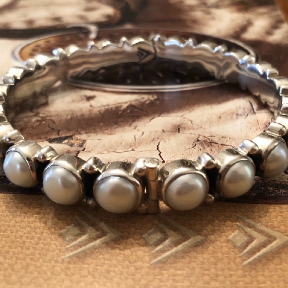 Rare Silpada Sterling Silver Freshwater Pearl Sunken Treasure Bracelet B2909 - Picture 15 of 16